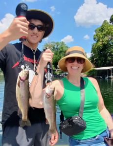 Two rainbow trout caught fishing in MO