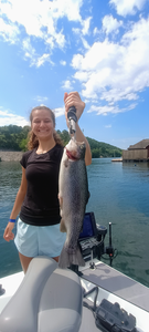 Huge 28-inch Rainbow Trout landed while storm clouds gather!