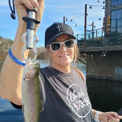 A single rainbow trout fish caught in MO