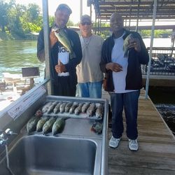 Two largemouth bass caught while fishing in Branson