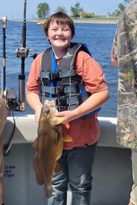 One person fishing in Muskegon