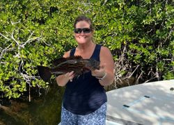 A black grouper fish caught in Islamorada