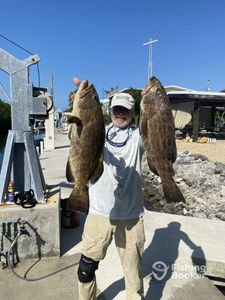 Two gag grouper, a 29-inch catch, in Islamorada
