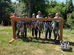 group of 6 people fishing in oregon