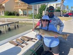 A couple fishing at South Padre Island