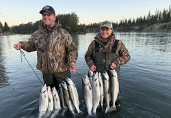 4 rainbow trout and bluefish caught while fishing in OR