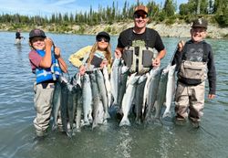 6 bluefish and coho salmon caught fishing in Port Orford