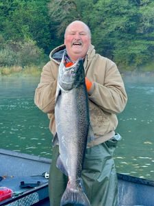 Chinook salmon caught by angler in Port Orford