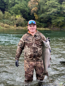A Chinook Salmon being caught while fishing in OR