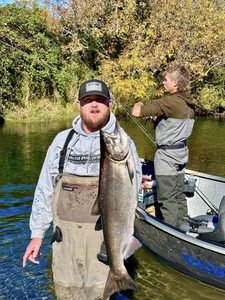 Chinook salmon caught by two people in Port Orford