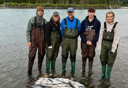 Five people fishing in Port Orford
