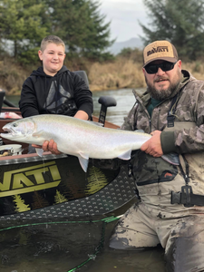 Image of a large rainbow trout caught while fishing in Oregon