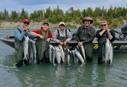 Two chinook salmon caught while fishing in Port Orford