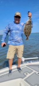 Photo of a single summer flounder fish caught by one person in TX