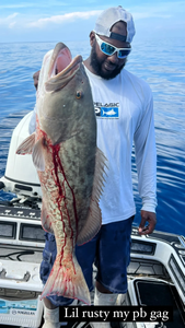 Photograph of a 38-inch Gag Grouper caught by a single angler in Port Canaveral, Florida.