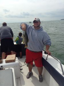 One person fishing at Port Clinton