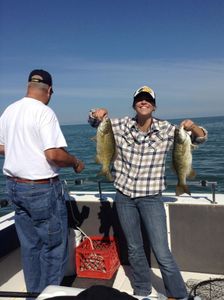 Two small fish caught in Port Clinton