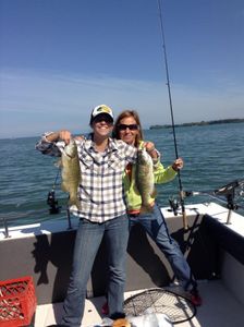 Two Smallmouth Bass caught during fishing trip in Port Clinton