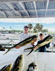 Two anglers fishing in FL with a catch of 3 fish