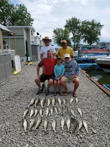 6 anglers fishing on the river in OH