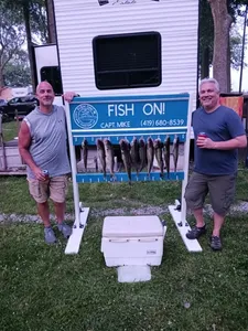 Two people enjoying a fishing trip in OH