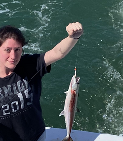 A Spanish Mackerel fish caught in NC while fishing