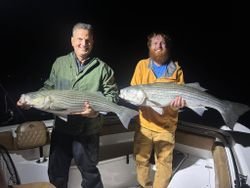 Two striped bass caught while fishing in Wells