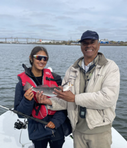 Two people fishing in New Orleans