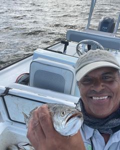 A lone angler enjoying a day of fishing in LA