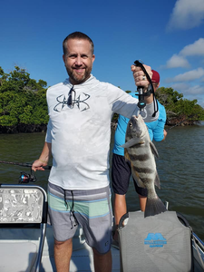 Single black drum fish caught in Naples, Florida