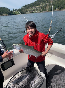 A rainbow trout caught while fishing in British Columbia
