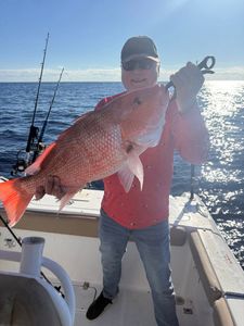 Red snapper caught while fishing in Port Orange FL waters displayed on boat deck