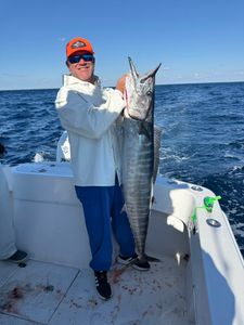 Wahoo fish catch displayed on fishing boat in Port Orange FL waters