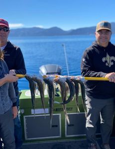 Two people fishing in California