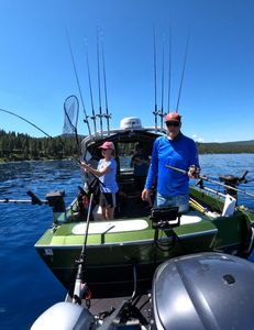 Three people fishing in California