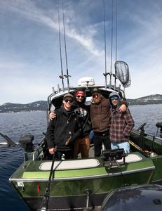 Four people fishing in California