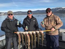 Three people fishing in California