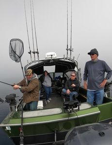Four people fishing in California