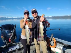 Two people fishing in Tahoe Vista