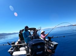 Three people enjoying the great outdoors at Tahoe Vista