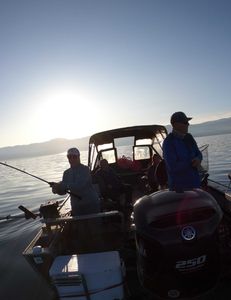 Three people enjoying outdoor activities in the scenic Tahoe Vista location