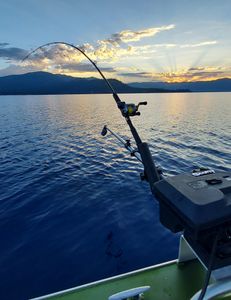 A stunning view of Lake Tahoe with mountains in the background