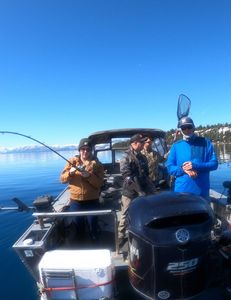 Three people enjoying the outdoors in Tahoe Vista