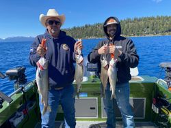 Fishermen with 4 Lake Trout and Rainbow Trout caught in Tahoe Vista