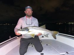 A snook fish caught by an angler in New Smyrna Beach