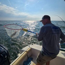 Angler enjoying fishing at Lakeside Marblehead