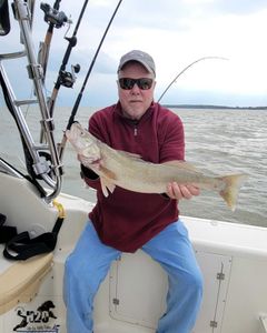 Angler with big fish catch in Ohio