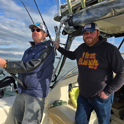 Great day jigging and trolling at East Harbor State Park Marina with cloudy afternoon conditions.