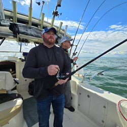 Great day on the water using jigging and trolling techniques. Weather turning cloudy made for exciting fishing conditions.