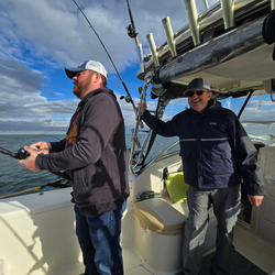 Great day jigging and trolling on the water. Cloudy afternoon made for perfect fishing conditions.